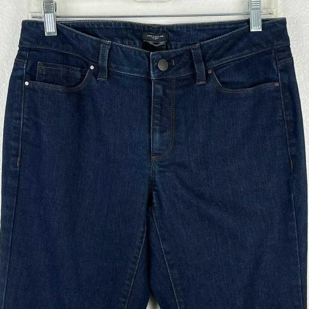 Ann Taylor Jeans Women's Sz 6 Curvy Skinny Fit Mid Rise Dark Wash Denim Blue - Picture 4 of 9